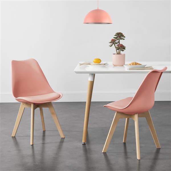 Grote foto eetkamerstoel dubrovnik set van 2 kunstleer en beuken roze huis en inrichting stoelen