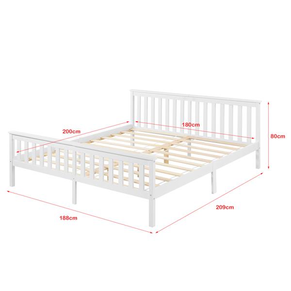 Grote foto houten bed breda met bedbodem en matras 180x200 cm wit huis en inrichting bedden