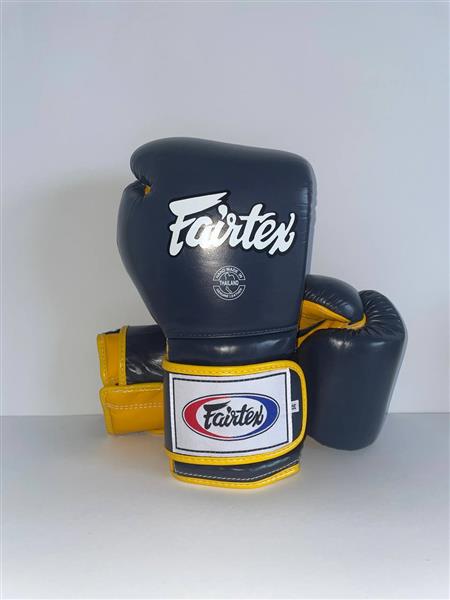 Grote foto fairtex bgv9 heavy hitter s blue yellow 14oz sport en fitness overige sport en fitness