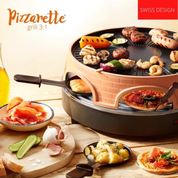 Grote foto emerio po 113255.4 pizzarette 3 in 1 6 persoons pizzarette zwitserse raclette en grill ge s huis en inrichting keukenbenodigdheden