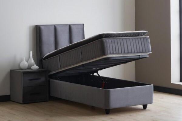 Grote foto nora 1 persoons opbergbed antraciet beds supply huis en inrichting bedden