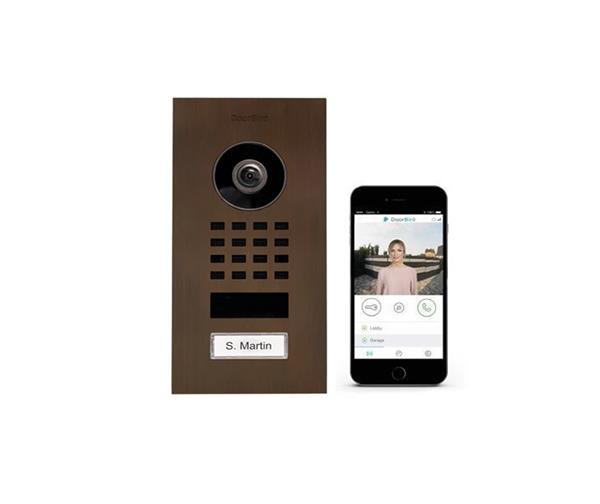 Grote foto doorbird ip intercom d1101v inbouw d1101v geborsteld rvs v2a inbouw audio tv en foto videobewakingsapparatuur