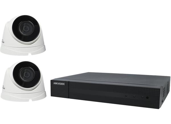 Grote foto 2xhikvision ip camera hwi t221h 1x4 poorts nvr poe recorder hwn 4104mh 4p harde schijven 1 terab doe het zelf en verbouw inbraaksystemen