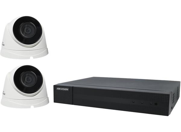 Grote foto 2xhikvision ip camera hwi t221h 1x4 poorts nvr poe recorder hwn 4104mh 4p harde schijven 3 tera doe het zelf en verbouw inbraaksystemen