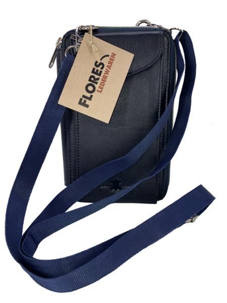 Grote foto leren rechthoekig portemonneetasje donkerblauw met telefoonvak sieraden tassen en uiterlijk schoudertassen