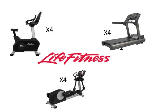 Grote foto life fitness cardio set loopband crosstrainer upright bike sport en fitness fitness