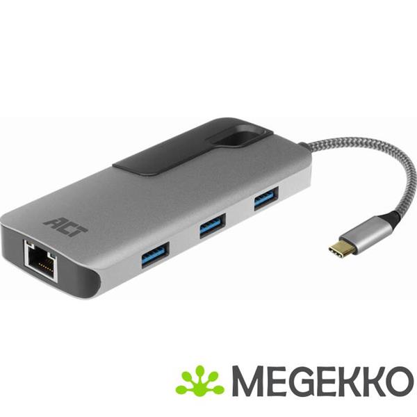 Grote foto act usb c 4k multiport adapter met hdmi usb a lan usb c pd pass through 60w computers en software overige computers en software