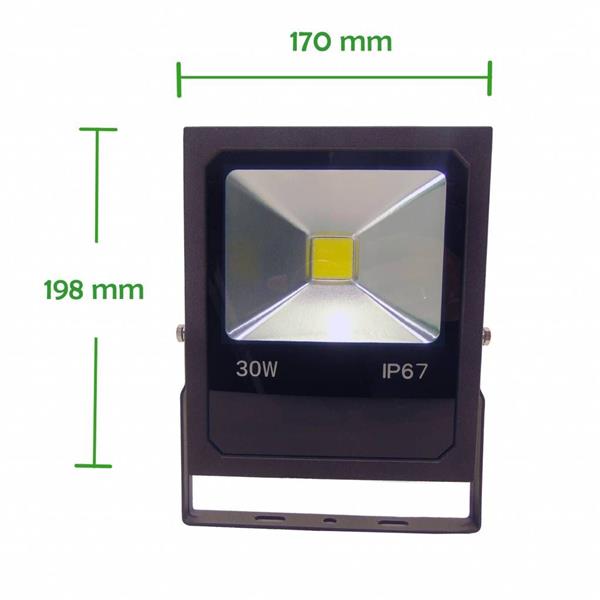 Grote foto led bouwlamp 30 watt 4000k helder wit ip67 crius tuin en terras verlichting