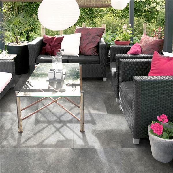 Grote foto keraselect mathe antraciet 60x60x2cm tuin en terras tegels en terrasdelen