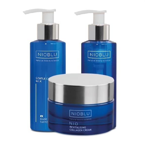 Grote foto nioblu set absolute 2x reiniging collagen cream beauty en gezondheid gezichtsverzorging