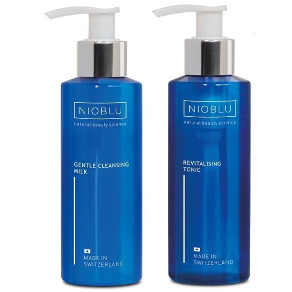 Grote foto nioblu set absolute 2x reiniging collagen cream beauty en gezondheid gezichtsverzorging