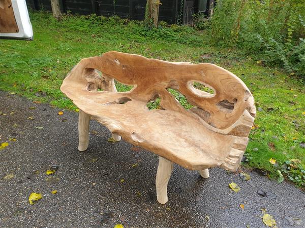 Grote foto unieke teak wortelhouten tuinbanken tuin en terras tuinmeubelen