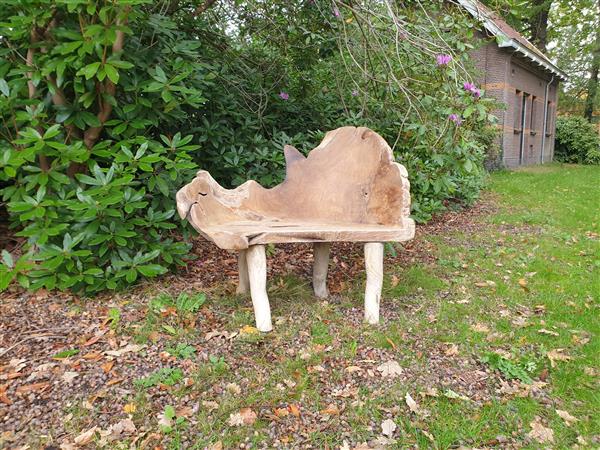 Grote foto unieke teak wortelhouten tuinbanken tuin en terras tuinmeubelen