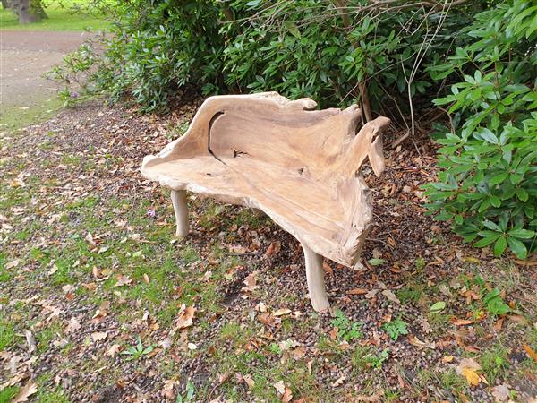 Grote foto unieke teak wortelhouten tuinbanken tuin en terras tuinmeubelen