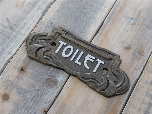 Grote foto bord toilet teken van het toilet gemaakt van gietijzer toilet teken in art nouveau stijl doe het zelf en verbouw materialen en producten