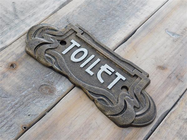 Grote foto bord toilet teken van het toilet gemaakt van gietijzer toilet teken in art nouveau stijl doe het zelf en verbouw materialen en producten