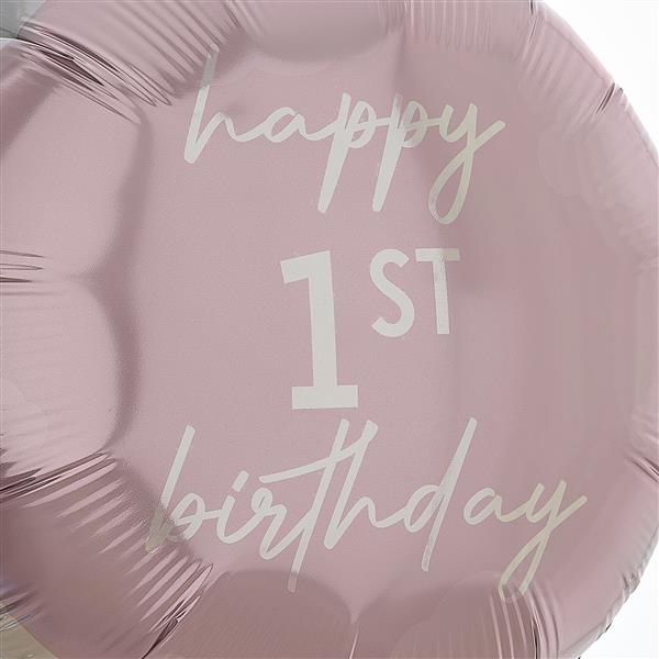 Grote foto happy 1st birthday helium ballon roze leeg 43cm verzamelen overige verzamelingen