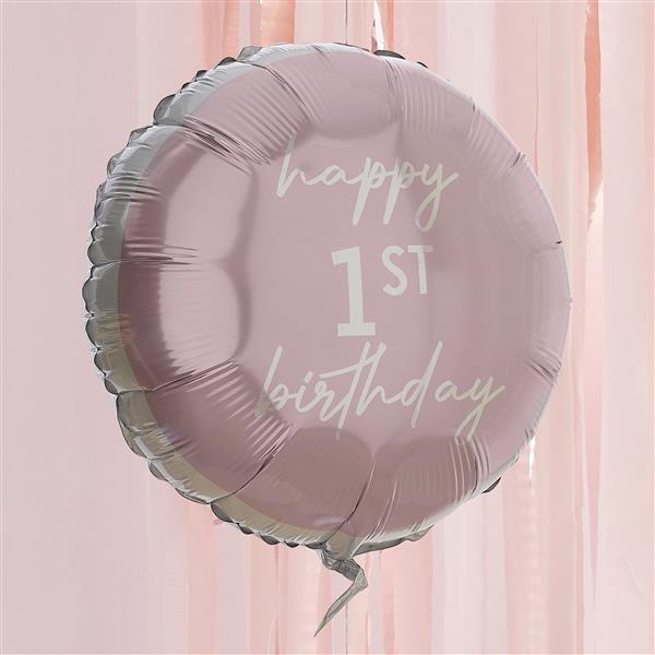 Grote foto happy 1st birthday helium ballon roze leeg 43cm verzamelen overige verzamelingen