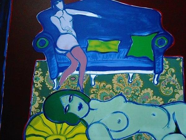 Grote foto corneille femme en soleil antiek en kunst litho en zeefdrukken