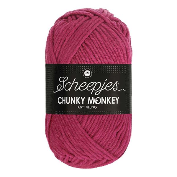 Grote foto scheepjes chunky monkey 100 gram 1827 deep fuchsia verzamelen overige verzamelingen