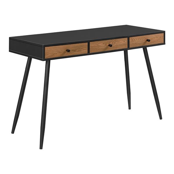 Grote foto bureau tumba met lades 115x48x75 cm houtkleurig en zwart huis en inrichting stoelen