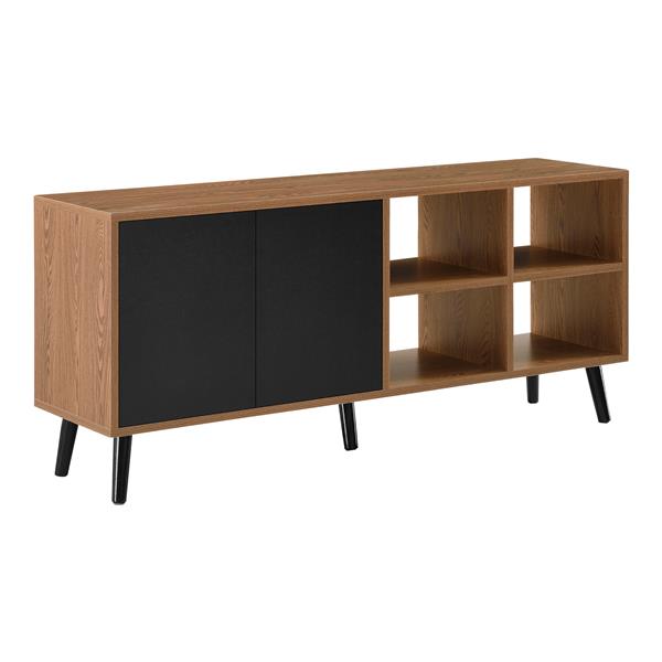 Grote foto commode gnesta 53x120x30 cm zwart en houtkleurig huis en inrichting overige