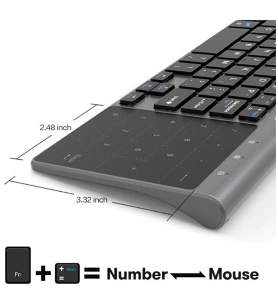 Grote foto elementkey v08 wireless 2.4ghz usb toetsenbord digitale touchpad keyboard muis multimedia computers en software overige computers en software