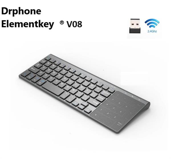 Grote foto elementkey v08 wireless 2.4ghz usb toetsenbord digitale touchpad keyboard muis multimedia computers en software overige computers en software