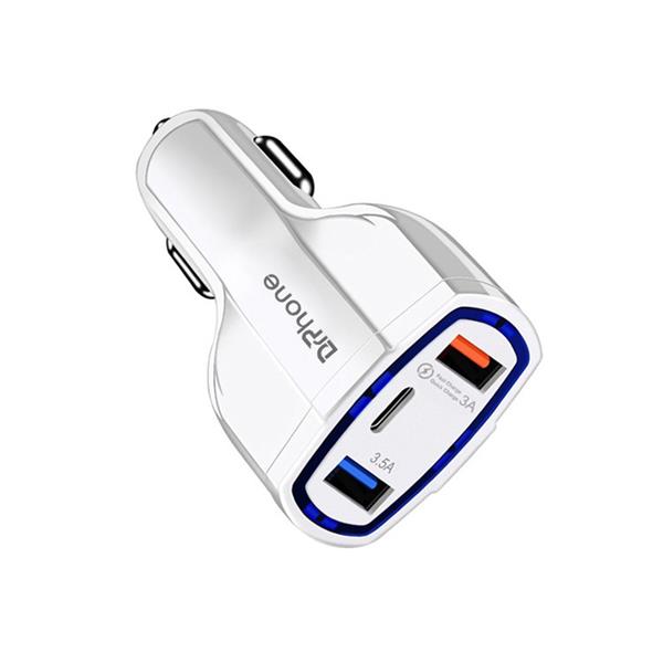 Grote foto drphone qc4 pro 3 poort autolader usb qualcom 3.0 usb 3.5a usb c lader geschikt voor tab telecommunicatie opladers en autoladers