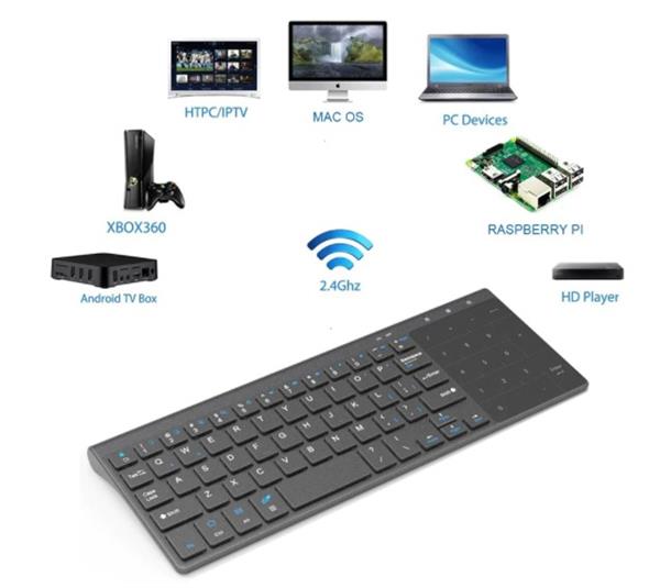 Grote foto elementkey v08 wireless 2.4ghz usb toetsenbord digitale touchpad keyboard muis multimedia computers en software overige computers en software