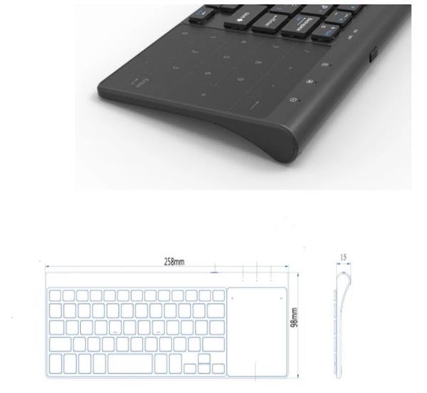 Grote foto elementkey v08 wireless 2.4ghz usb toetsenbord digitale touchpad keyboard muis multimedia computers en software overige computers en software