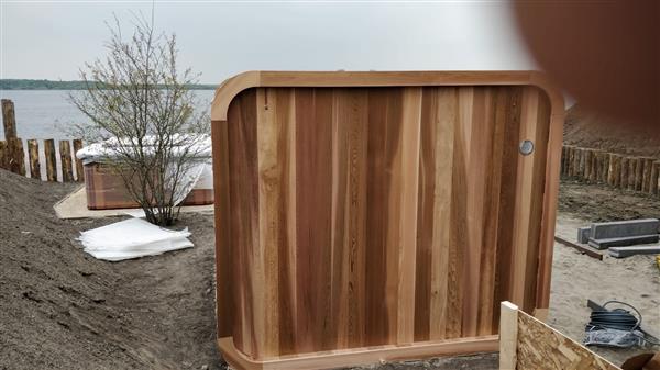 Grote foto luna sauna met veranda knotty red cedar sport en fitness sauna