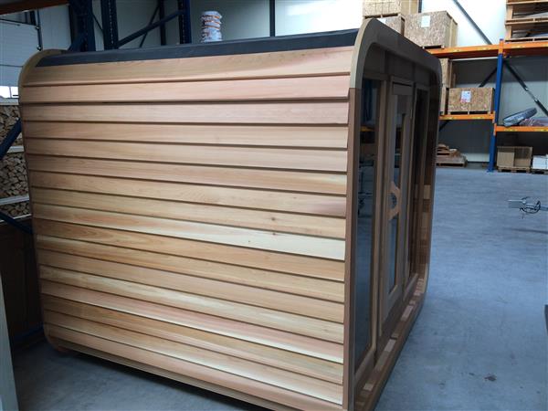 Grote foto luna sauna met veranda knotty red cedar sport en fitness sauna