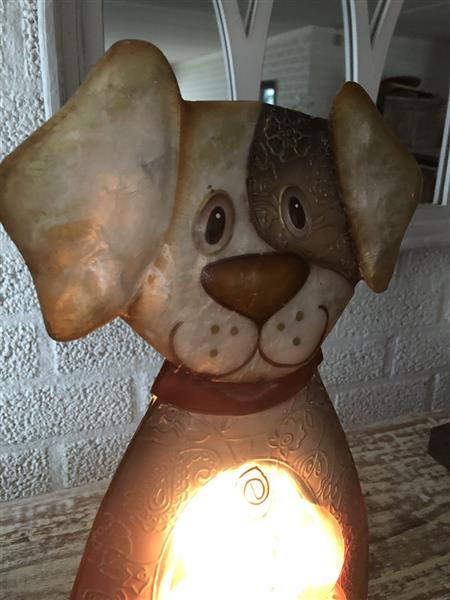 Grote foto honden lamp decoratief metaal mooi tuin en terras tuindecoratie