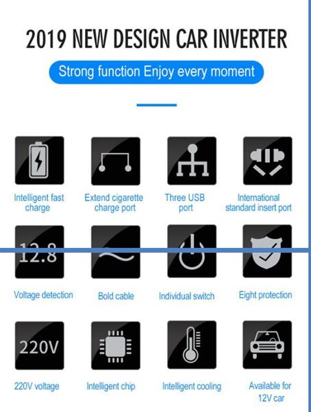 Grote foto drphone car9 multi functionele auto power lader converter omvormer 150w socket 12v 2xusb q telecommunicatie opladers en autoladers