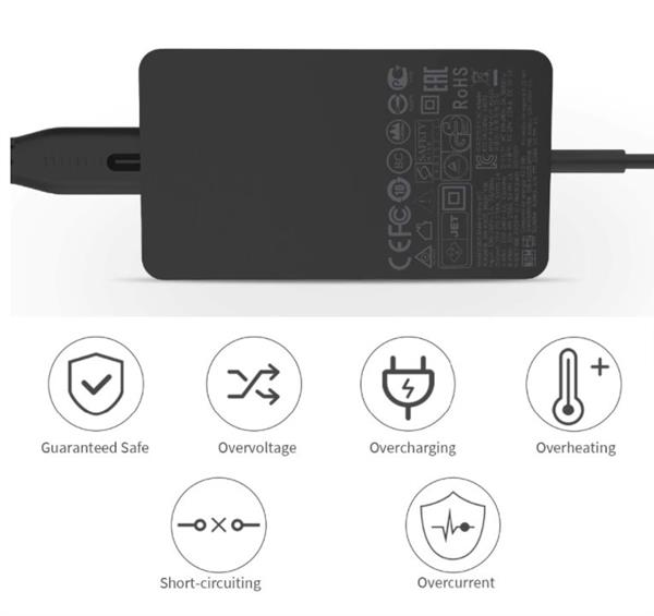 Grote foto drphone pwr1 surface pro book surface go surface laptop 15v 2.58a 44w charge ac adapter op telecommunicatie opladers en autoladers