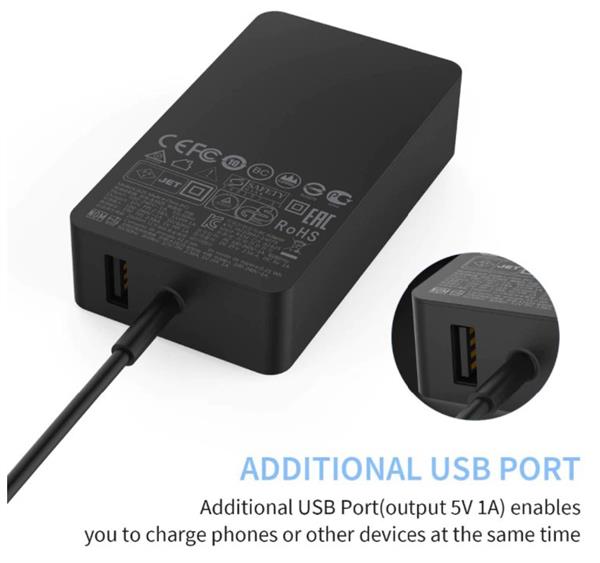 Grote foto drphone pwr1 surface pro book surface go surface laptop 15v 2.58a 44w charge ac adapter op telecommunicatie opladers en autoladers
