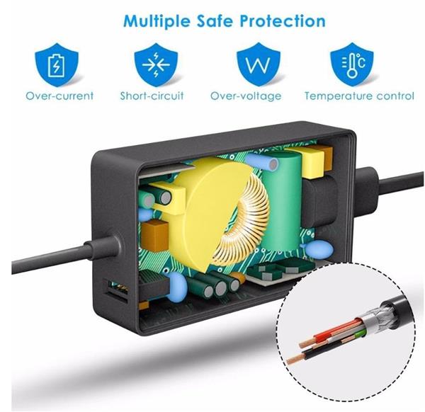 Grote foto drphone pwr1 surface pro book surface go surface laptop 15v 2.58a 44w charge ac adapter op telecommunicatie opladers en autoladers