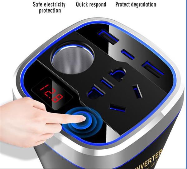 Grote foto drphone car9 multi functionele auto power lader converter omvormer 150w socket 12v 2xusb q telecommunicatie opladers en autoladers