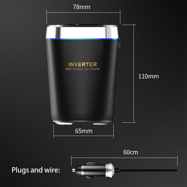 Grote foto drphone car9 multi functionele auto power lader converter omvormer 150w socket 12v 2xusb q telecommunicatie opladers en autoladers