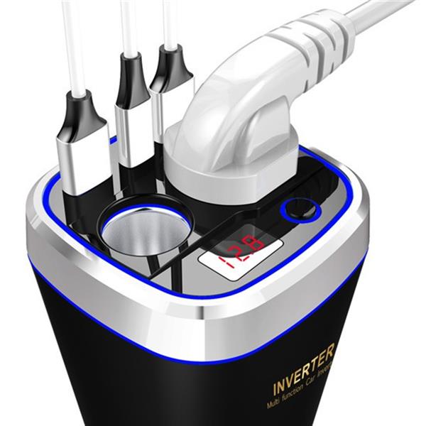 Grote foto drphone car9 multi functionele auto power lader converter omvormer 150w socket 12v 2xusb q telecommunicatie opladers en autoladers