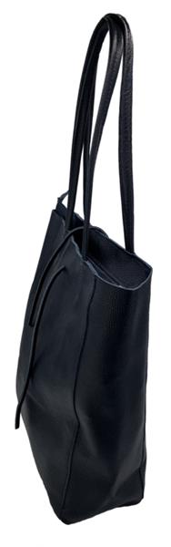 Grote foto donkerblauwe vera pelle leren shopper sieraden tassen en uiterlijk schoudertassen