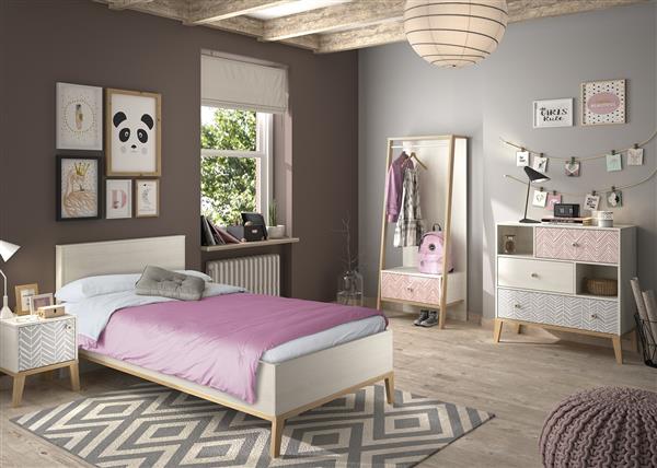 Grote foto alika 1 persoonsbed gebleekt kastanje gami antiek en kunst stoelen en banken