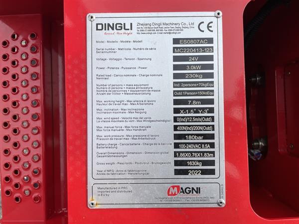 Grote foto magni es0807 ac schaarhoogwerker nieuw 165 lease doe het zelf en verbouw hoogwerkers