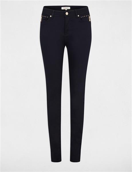Grote foto skinny trousers with satin effect 241 palou navy kleding dames broeken en pantalons