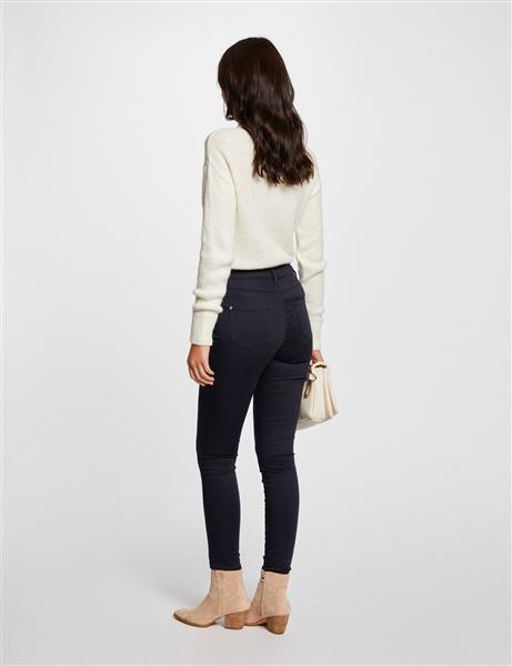 Grote foto skinny trousers with satin effect 241 palou navy kleding dames broeken en pantalons