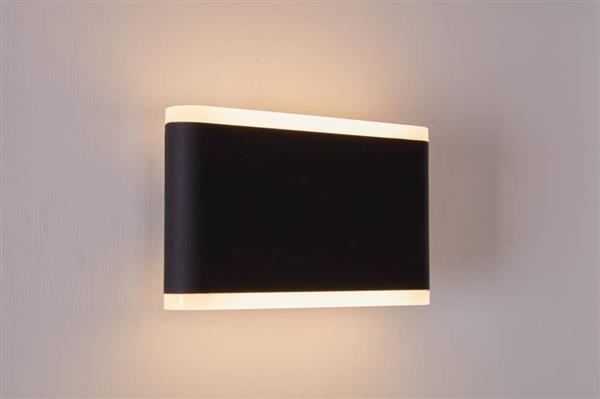 Grote foto moderne buitenwandlamp up down zwart incl. led garleds vuurdoorn huis en inrichting overige