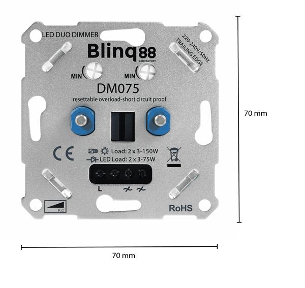 Grote foto duo dimmer 2 x 3 75w elektronische zekering dm075 huis en inrichting overige