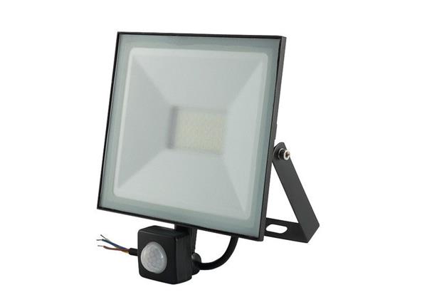 Grote foto led bouwlamp zwart met sensor 50 watt 3000k ip66 crius doe het zelf en verbouw gereedschappen en machines