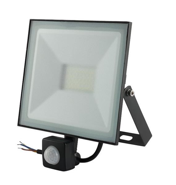 Grote foto led bouwlamp zwart met sensor 50 watt 3000k ip66 crius doe het zelf en verbouw gereedschappen en machines